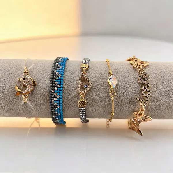 Paquete de 10 Pulseras Mixtas Modelos aleatorios Mujer Accesorio Moda Bisuteria