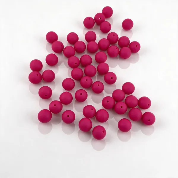 Pack de 50 Cuentas de Goma Fucsia
