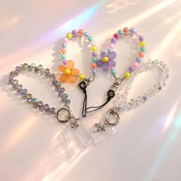 Pack Charm Cuentas con Flor Naranja + Charm Cuentas con Flor Azul + Charm Cristal Perrito 