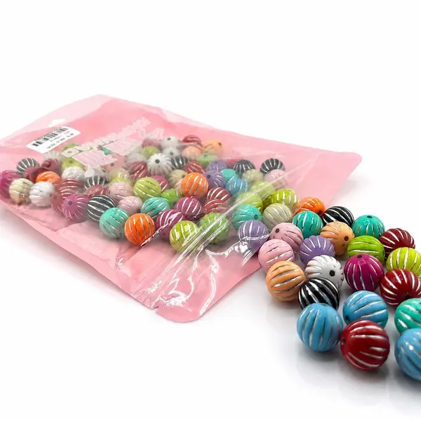 Pack de 20 Cuentas Tipo Calabaza Multicolor