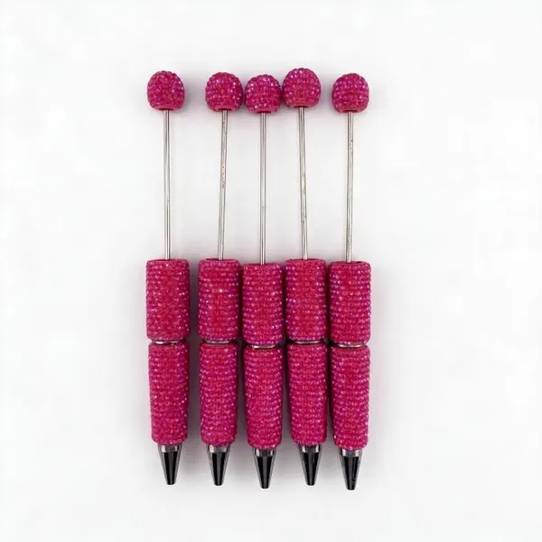 Pack 5 Plumas con Cristales Transparentes