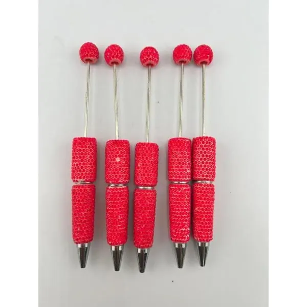 Pack 5 Plumas con Cristales Transparentes
